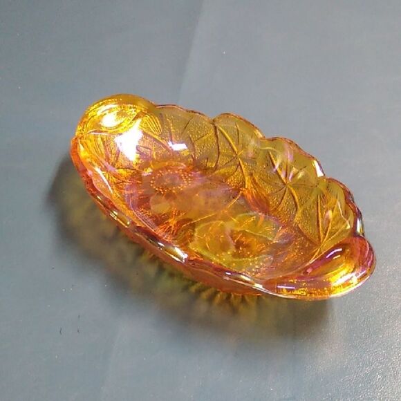 Vintage Amber Carnival Glass Candy Dish Cottagecore Grandmacore - Picture 1 of 5